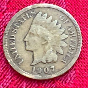 Antique 1907 Indian Head One Cent